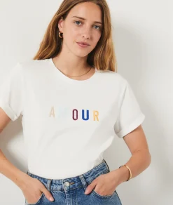 Cheap T-shirt imprimé "Amour" en coton T-shirts Et Tops