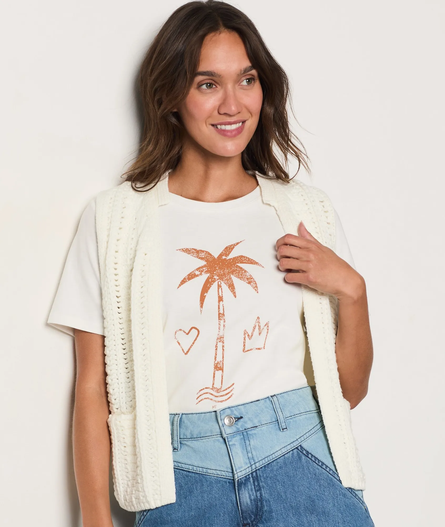 Clearance T-shirt imprimé "Best Life" en coton T-shirts Et Tops