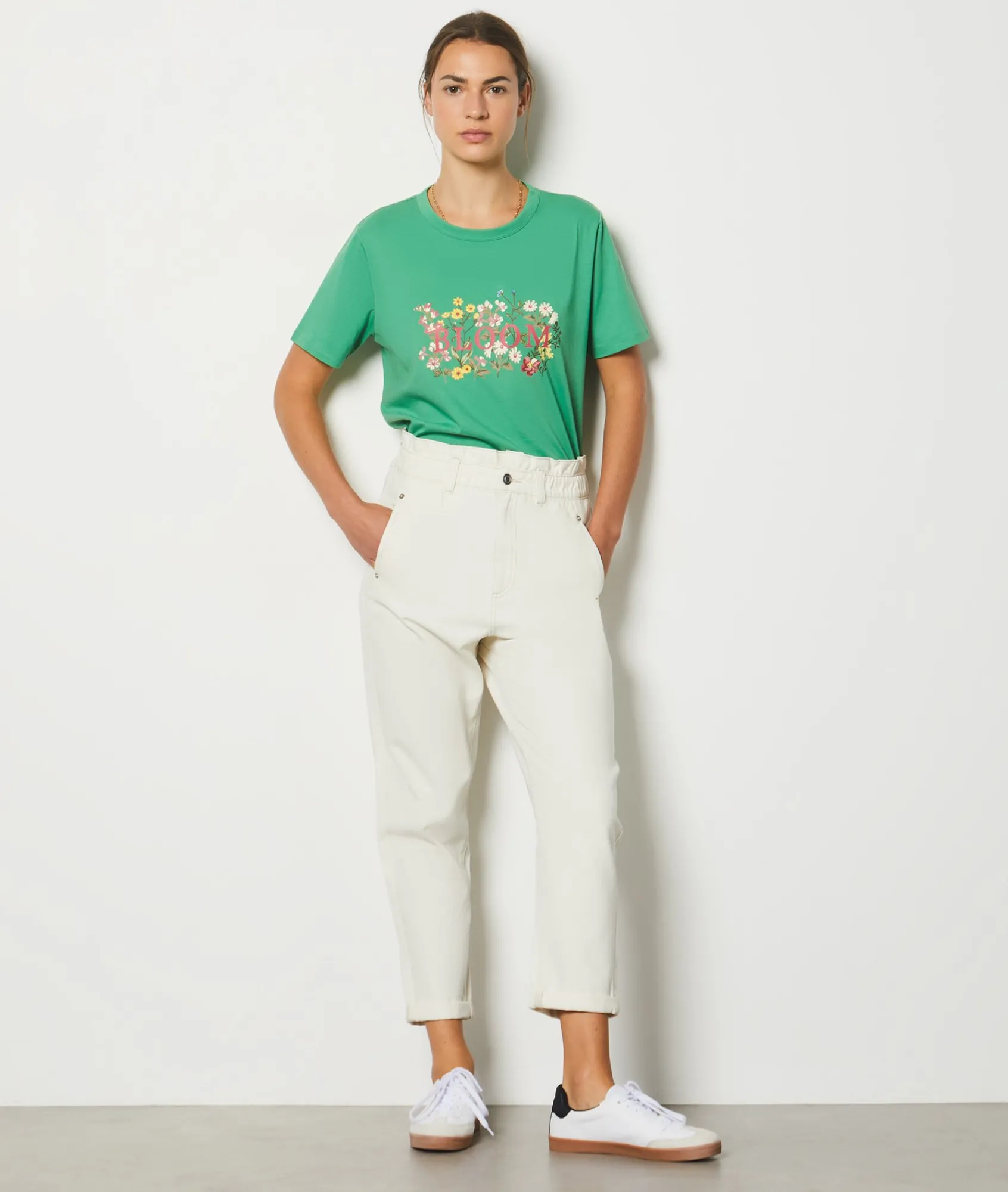 Flash Sale T-shirt imprimé "Bloom" en coton T-shirts Et Tops