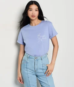 Cheap T-shirt imprimé "Excuse my French" en coton T-shirts Et Tops