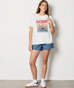 Discount T-shirt imprimé "Love is great adventure" en coton T-shirts Et Tops