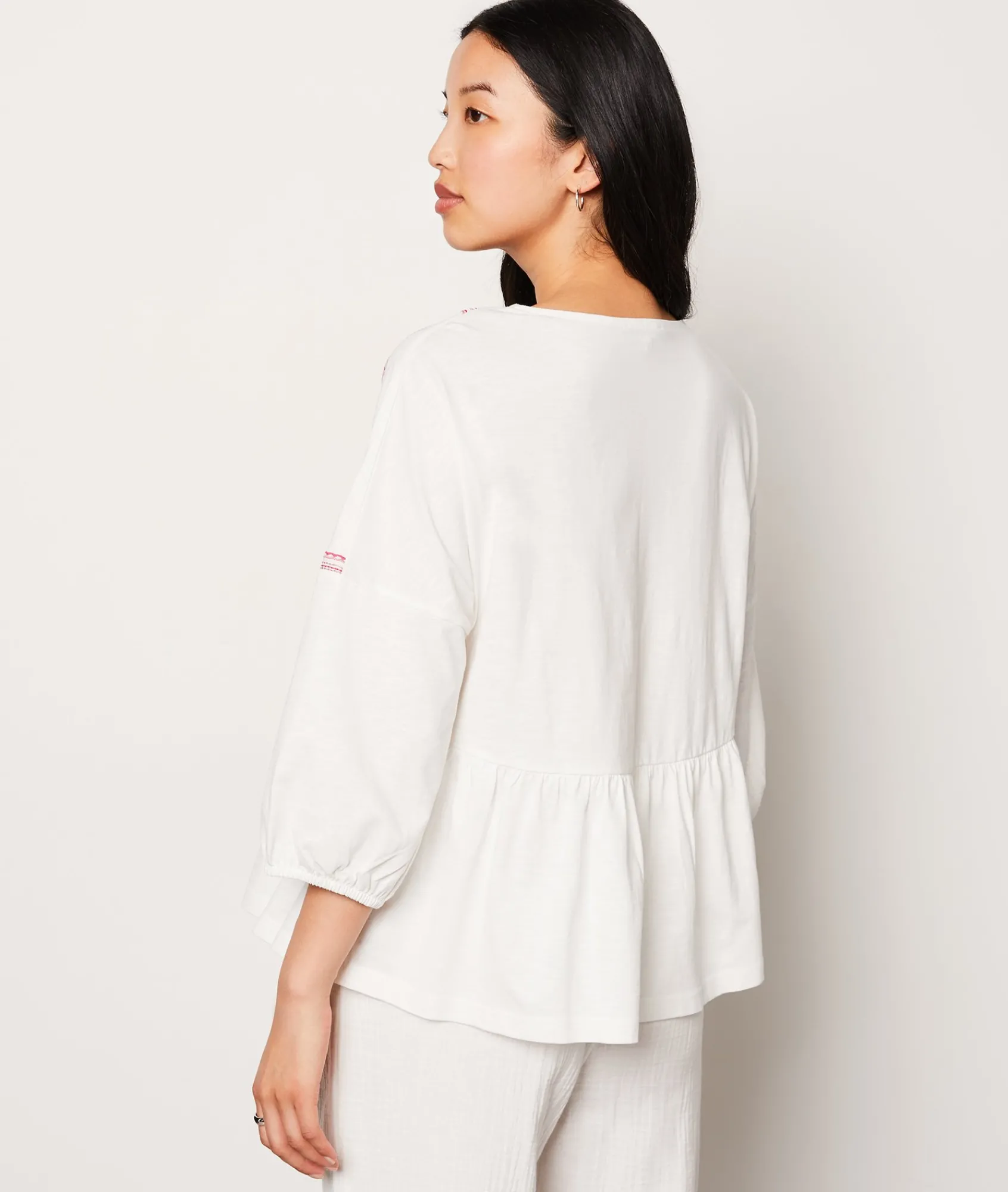 Cheap T-shirt manches 3/4 brodé T-shirts Et Tops