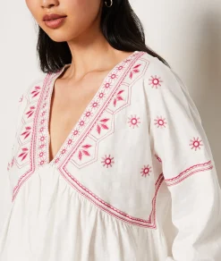 Cheap T-shirt manches 3/4 brodé T-shirts Et Tops