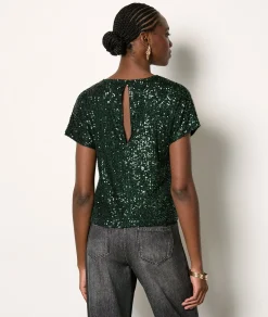 Outlet T-shirt manches courtes à sequins T-shirts Et Tops