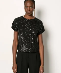 Store T-shirt manches courtes à sequins T-shirts Et Tops