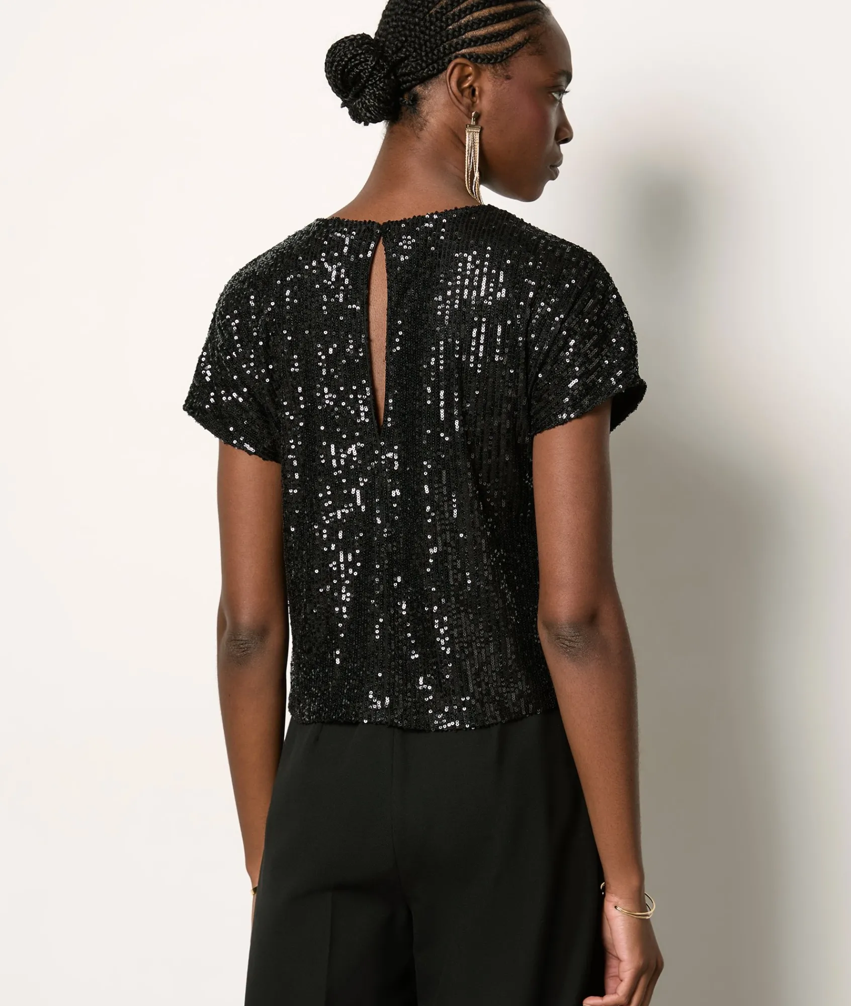 Store T-shirt manches courtes à sequins T-shirts Et Tops
