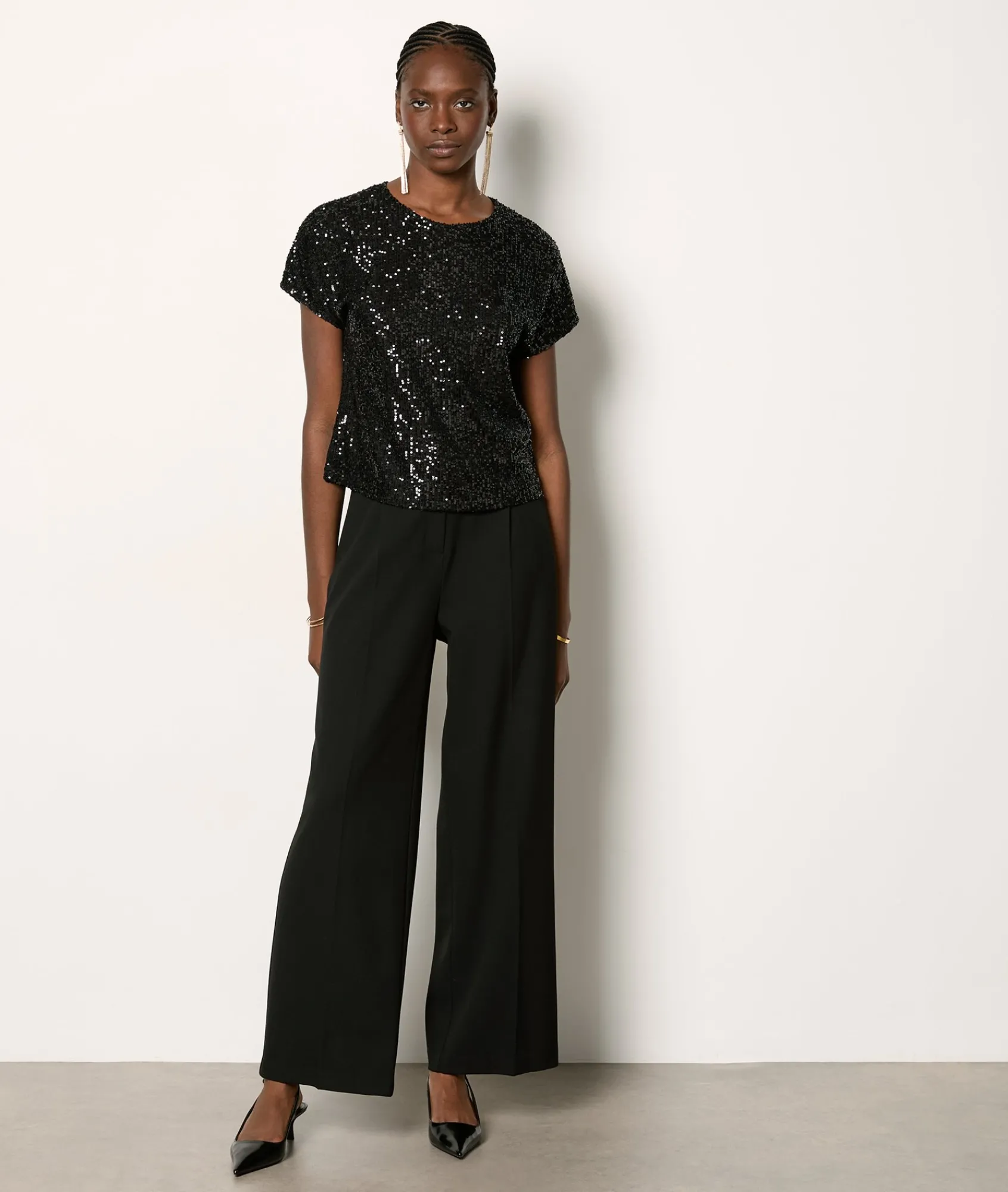 Store T-shirt manches courtes à sequins T-shirts Et Tops