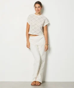 Sale T-shirt manches courtes ajouré T-shirts Et Tops