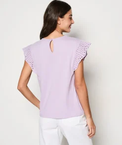 New T-shirt manches courtes avec broderies T-shirts Et Tops
