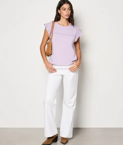 New T-shirt manches courtes avec broderies T-shirts Et Tops