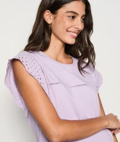New T-shirt manches courtes avec broderies T-shirts Et Tops