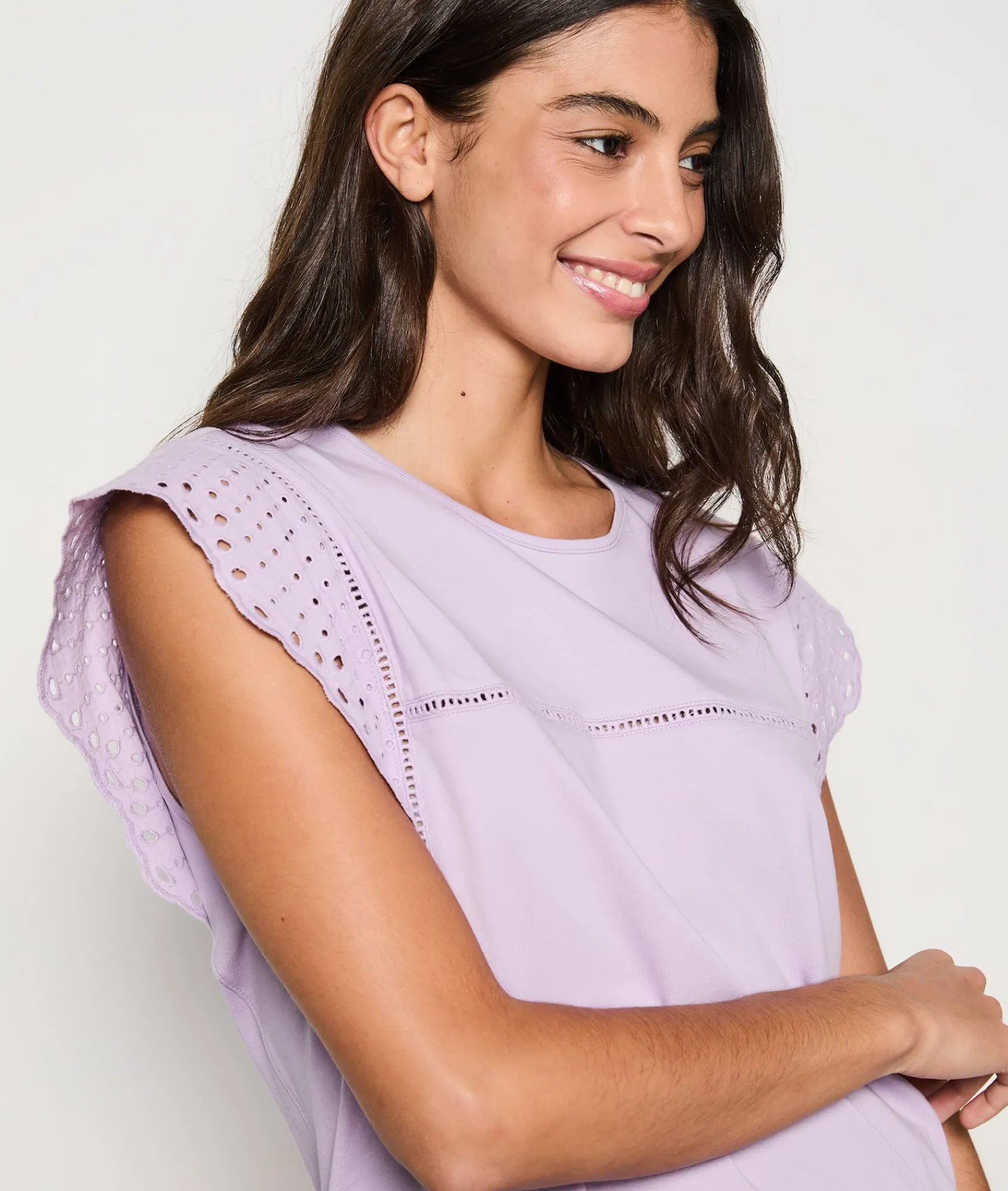 New T-shirt manches courtes avec broderies T-shirts Et Tops