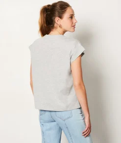 Online T-shirt manches courtes avec strass T-shirts Et Tops