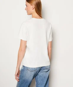 Discount T-shirt manches courtes en coton col pailleté T-shirts Et Tops
