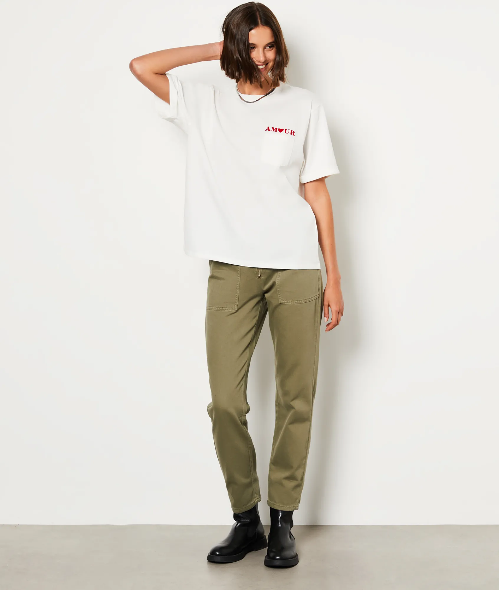 Flash Sale T-shirt manches courtes imprimé "Amour" en coton T-shirts Et Tops