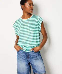 New T-shirt manches courtes rayé T-shirts Et Tops