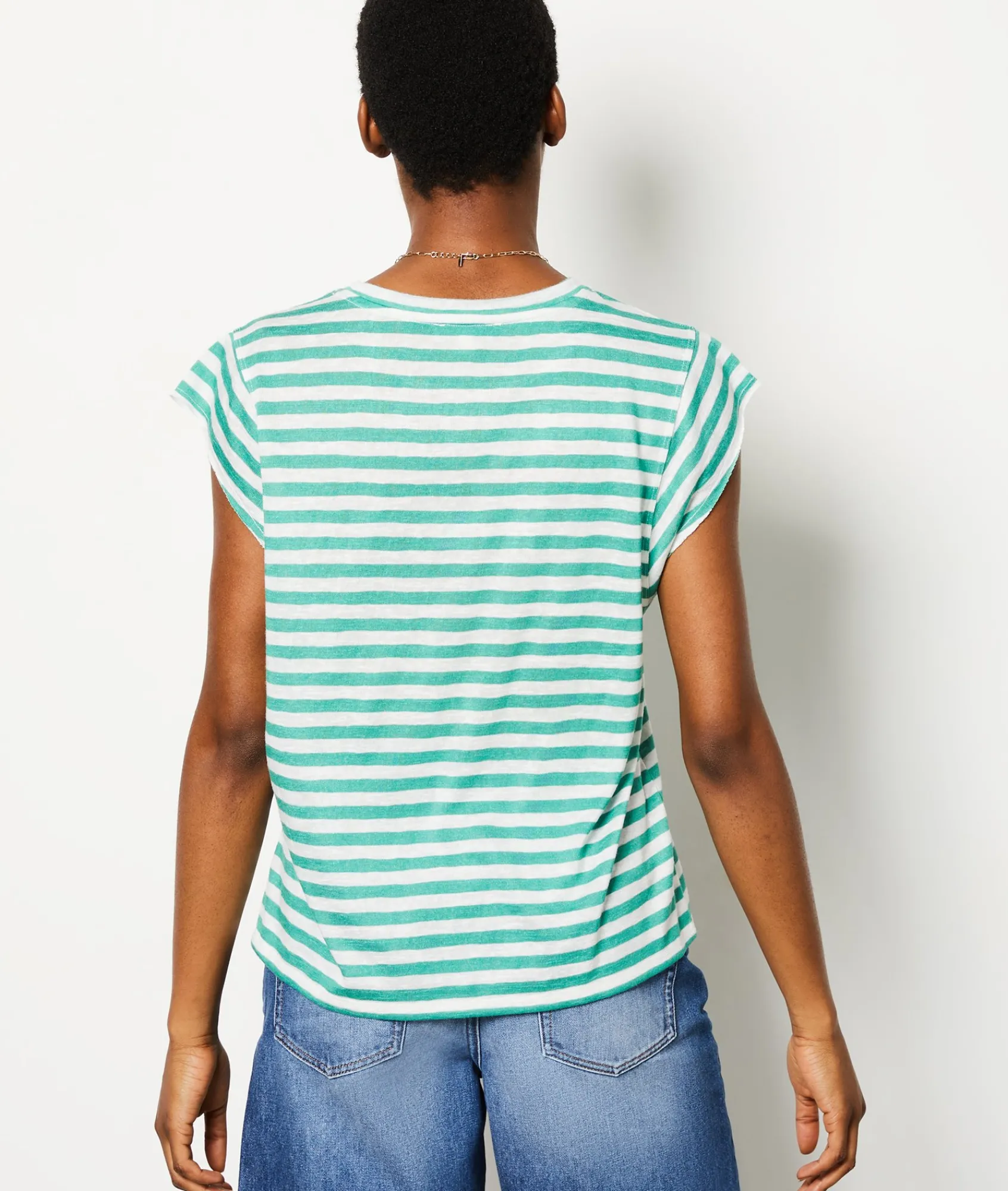New T-shirt manches courtes rayé T-shirts Et Tops