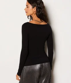 Store T-shirt manches longues col bateau T-shirts Et Tops