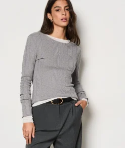 Shop T-Shirt manches longues côtélé T-shirts Et Tops