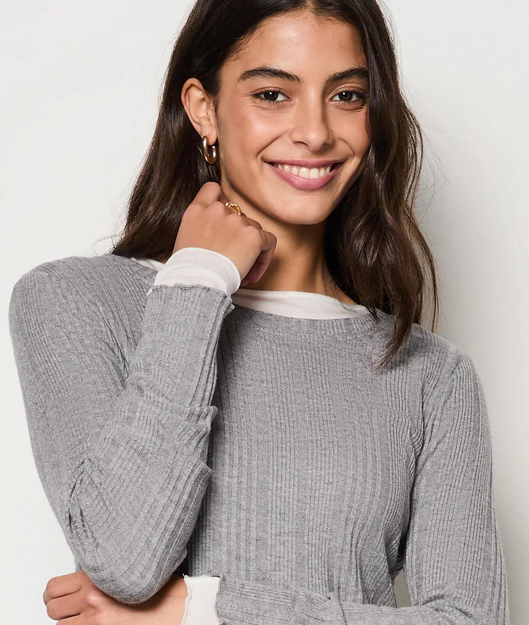 Shop T-Shirt manches longues côtélé T-shirts Et Tops