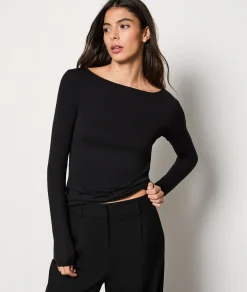 Flash Sale T-shirt manches longues maille thermique T-shirts Et Tops|Hauts De Pyjama