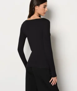 Flash Sale T-shirt manches longues maille thermique T-shirts Et Tops|Hauts De Pyjama