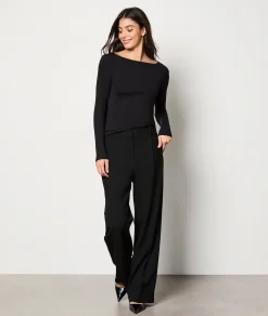 Flash Sale T-shirt manches longues maille thermique T-shirts Et Tops|Hauts De Pyjama