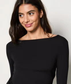 Flash Sale T-shirt manches longues maille thermique T-shirts Et Tops|Hauts De Pyjama