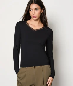Store T-shirt manches longues maille thermique T-shirts Et Tops|Hauts De Pyjama