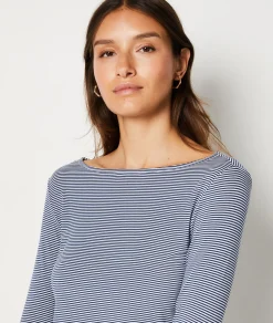 Cheap T-shirt manches longues rayé Hauts De Pyjama