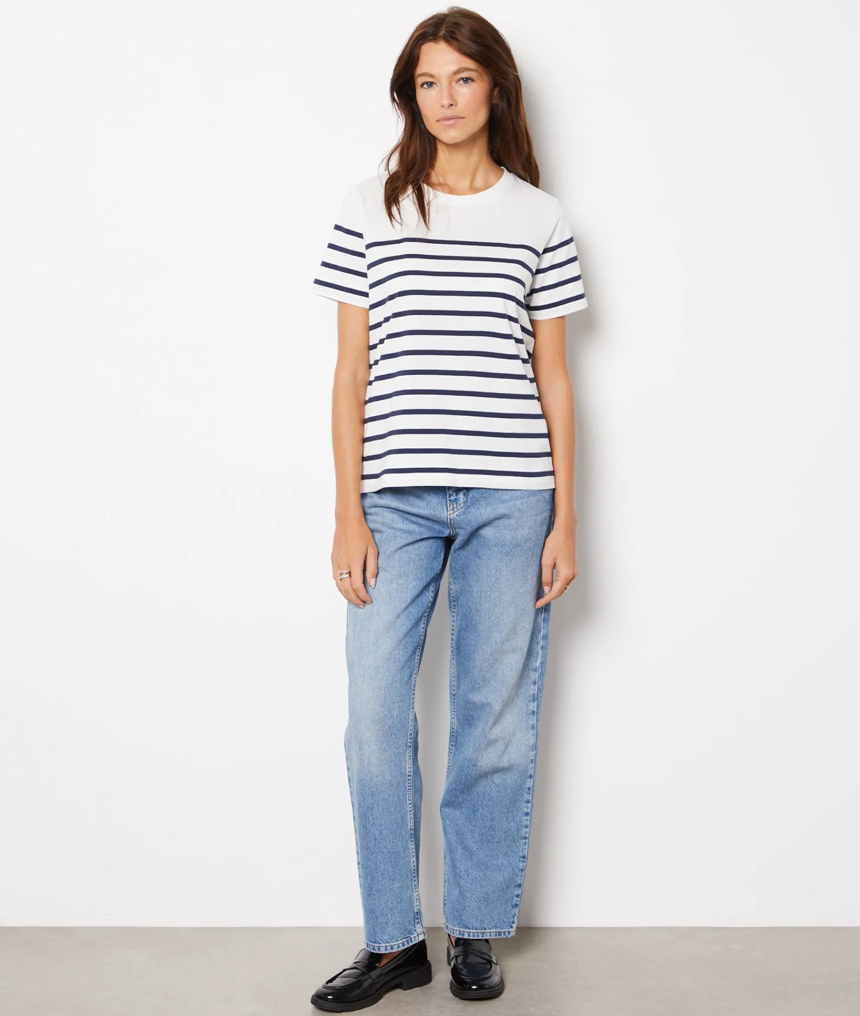 New T-shirt marinière 100% coton T-shirts Et Tops